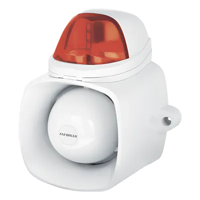Sirena Estroboscópica Autónoma / 115 dB / IP65 / 12 Vcd / Audio MP3/WAV / Megafonía 20 W / Doble Entrada de Alarma