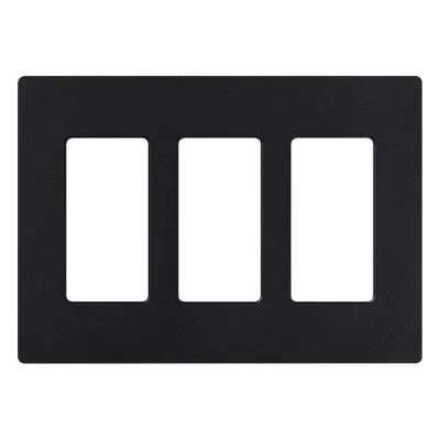 Placa de pared Lutron SC-3-MN de 3 espacios en acabado Midnight