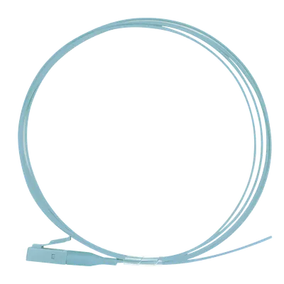 Pigtail de Fibra Óptica / LC Simplex / OM4 50/125 µm / PVC / 1 Metro (3.28 Pies) / Aqua