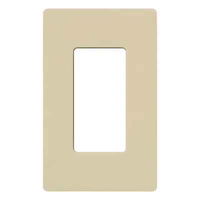 Placa de Pared / 1 Espacio / Diseño Sin Tornillos Visibles / Color Marfil / Compatible con Atenuadores, Switches y Controles Pico