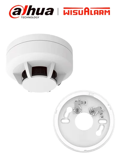 Detector de Humo Direccionable DAHUA DHI-HY-1301 con Base de Instalación