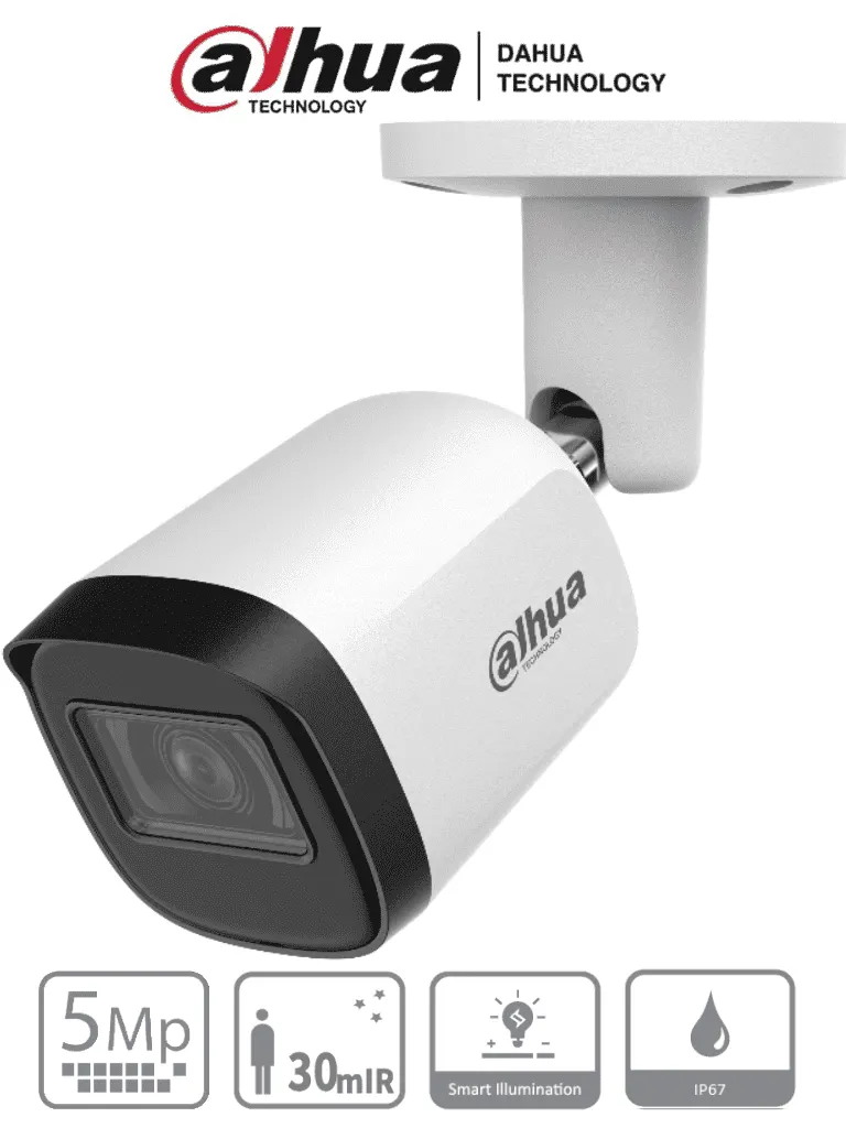 Cámara bullet Dahua HAC-B2A51N-U-S2 de 5 MP con lente de 2.8 mm