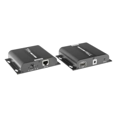 Kit Extensor HDMI para distancias de 120 metros / Resolución 4K @ 30Hz / Cat 5e/6 / Soporta conexión Uno a Uno y Uno a Muchos / Hasta 253 Rx / HDbitT / Soporta control remoto del equipo fuente.