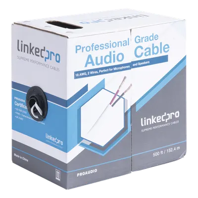 Cable para bocina LINKEDPRO PRO-AUDIO 2x18 AWG en bobina de 152 m