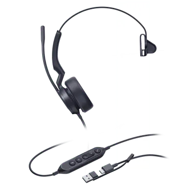 Auriculares mono YEALINK UH44 para Microsoft Teams con conexión USB-C