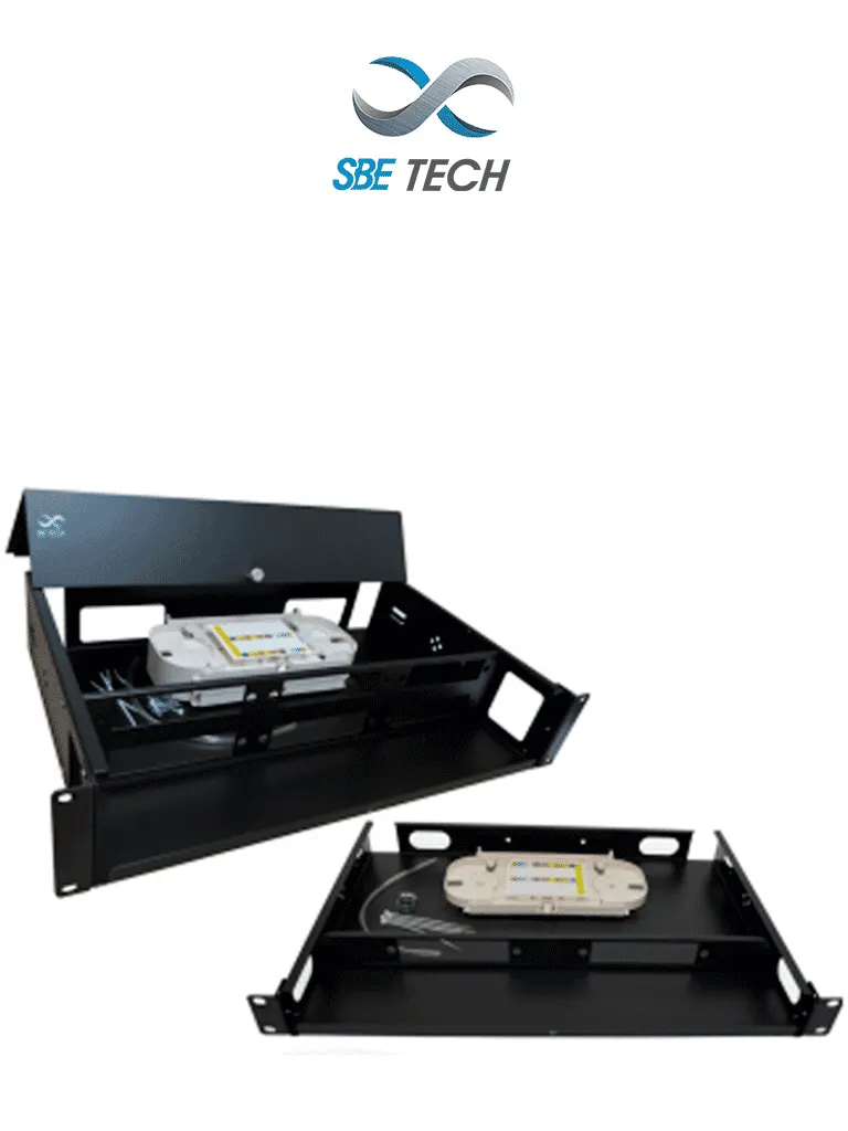 SBE TECH SBE-DFO24 - Distribuidor de Fibra Óptica recibe hasta 4 placas con 6 acopladores, 2UR