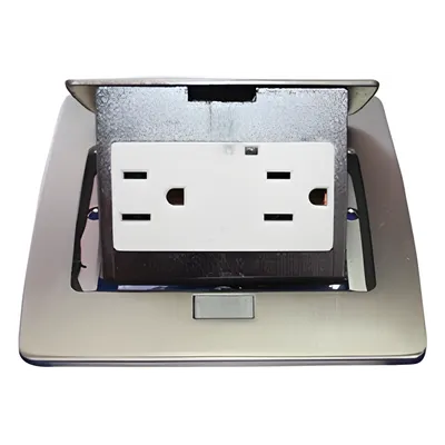 Mini caja de piso THORSMAN TH-MC-PC de acero inoxidable con 2 contactos