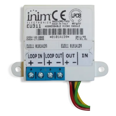 Micromódulo Direccionable INIM ELECTRONICS EU-311 con Aislador Integrado y Certificación EN54