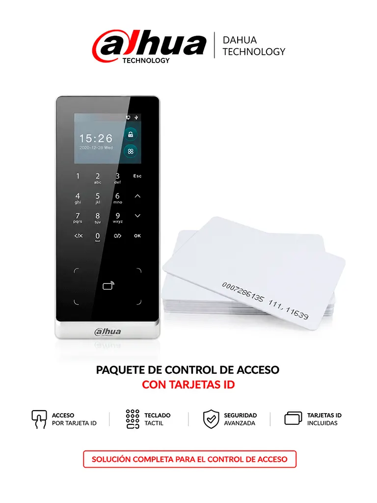 Control de acceso Dahua ASI2201H-DW con Wi-Fi y 50 tarjetas ID