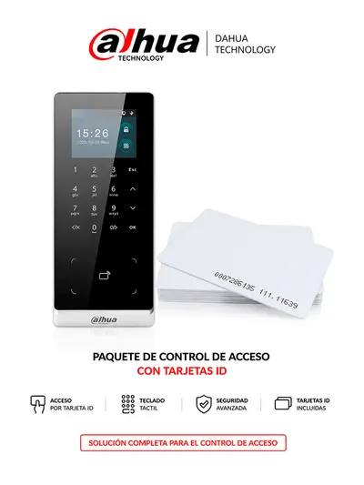 Control de acceso Dahua ASI2201H-DW con Wi-Fi y 50 tarjetas ID