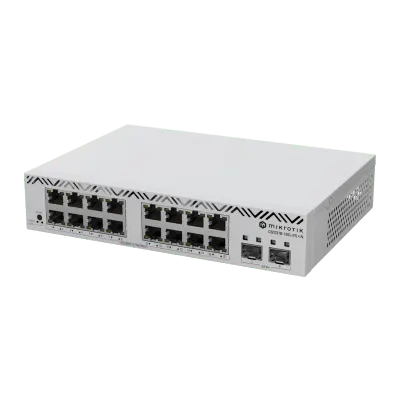 Switch Gigabit Ethernet / 16 Puertos RJ45 / 2 Puertos SFP+ 10G / Montaje Rack 1U / Refrigeración Pasiva / Consumo 13W