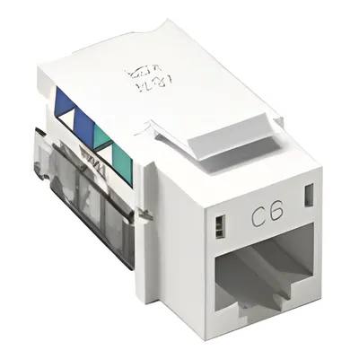 Jack RJ45 / Categoría 6 / 8 Conductores / Snap-In para Frame 6 Puertos / Color Blanco