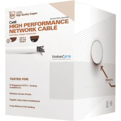 Cable de red LINKEDPRO PRO-CAT-6-PLUS-W/500-V2 Cat6+ para interiores