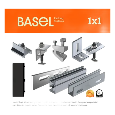 Sistema de montaje fotovoltaico BASEL KITBASEL1X1 para losa plana