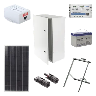 Kit Solar de 14 W con PoE Pasivo 24 Vcc para un radio de Ubiquiti airMAX o Cambium ePMP