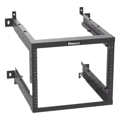 Rack de Montaje en Pared / 19in / Profundidad Ajustable 18-25 in / 9 UR / Rieles Roscados #12-24 / Acero con Recubrimiento en Polvo