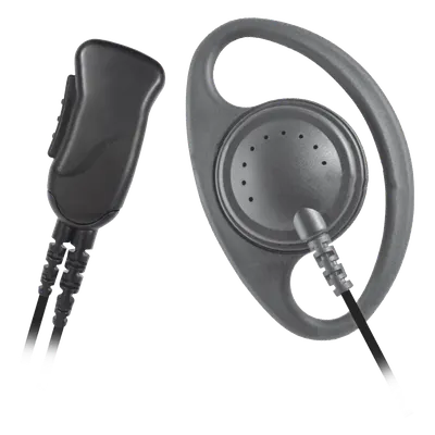 Micrófono de Solapa / Auricular Anillo Higiénico / PTT Integrado / Cable Reforzado Industrial / Compatible Motorola y HYT