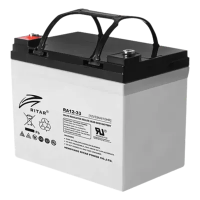 Batería de respaldo RITAR RA1233 AGM-VRLA de 12 Vcc y 33 Ah