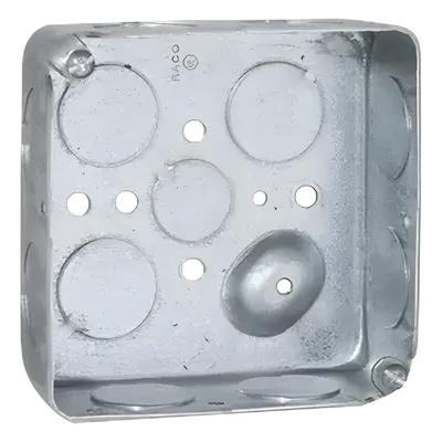 Caja eléctrica cuadrada RACO HUB-191 de acero galvanizado 4 x 4