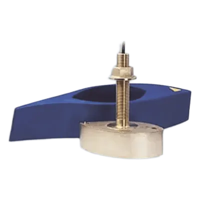Transductor de montaje a través del casco / Bronce / 1 kW / 3,000 ft (914 m) / Dual frecuencia 42-65 kHz y 130-210 kHz / 12 pines