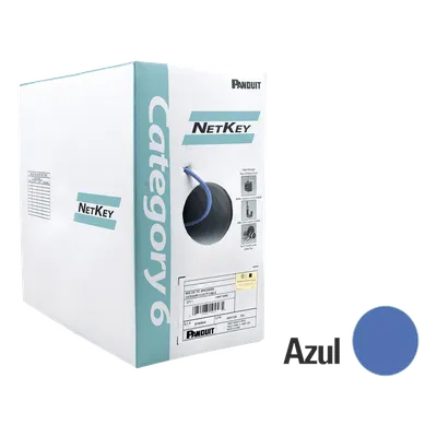 Bobina de cable UTP PANDUIT NUR6C04BU-M Cat 6 de 305 m