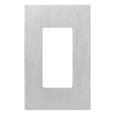 Placa de pared Lutron CW1SS de acero inoxidable, diseño screwless