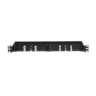 Panel de Distribución de Fibra Óptica / 1 UR / 19" / 144 Fibras / 18 Cassettes HD Flex / 4 Espacios / 1.72" (43.7 mm) Alto