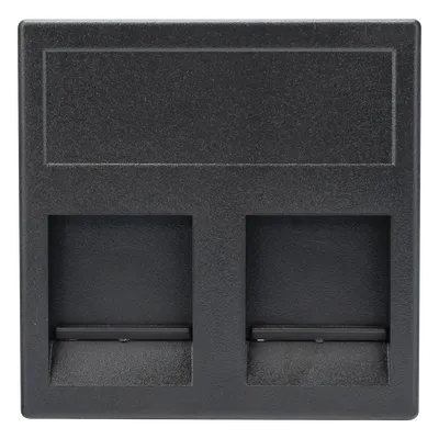 Módulo de Placa con Guardapolvo / 2 Espacios Keystone RJ45 / 45×45 mm / 8.5 mm Profundidad / Compatible Cajas Teleblock y Ofiblock