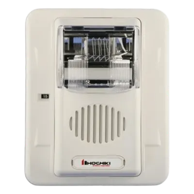 Sirena Estrobo / 24 Vcd / Multi-Candela 15-110 cd / Montaje en Pared / 5.0 x 4.5 x 2.5 pulgadas / Color Blanco