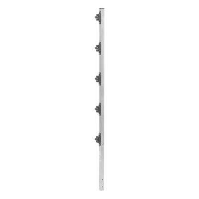 Poste de Paso para Cerca Electrificada / PTR Aluminio 1" / Altura 1.2 m (3.9 ft) / 5 Aisladores Incluidos / Resistente al Clima