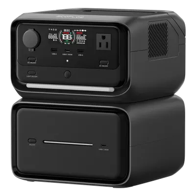 Estación de Energía Portátil / 858 Wh / Salida AC Dual 300 W (550 W Pico) / USB-C PD 100 W / Carga Solar 110 W / Wi-Fi y Bluetooth / Batería LFP