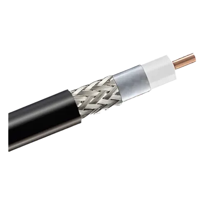 Cable coaxial RF / 50 Ohms / 5 m (16.40 pies) / Malla trenzada / Baja pérdida / Exterior