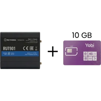 Router industrial Teltonika RUT901 con LTE, Wi-Fi y SIM YOBI