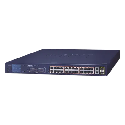 Switch PoE PLANET FGSW-2622VHP de 24 puertos y alcance extendido