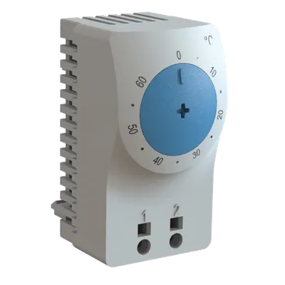 Termostato para Gabinete Eléctrico / Control de Temperatura en °C / Sensor Bimetálico / Riel DIN 35 mm / Terminales AWG 14