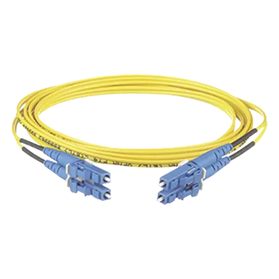 Jumper de Fibra Óptica / Monomodo OS2 9/125 / LC-LC Duplex / OFNR Riser / 12 m (39.37 pies) / Amarillo