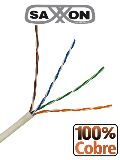 Bobina de cable UTP Cat 6 SAXXON OUTP6COP305BC de 305 metros