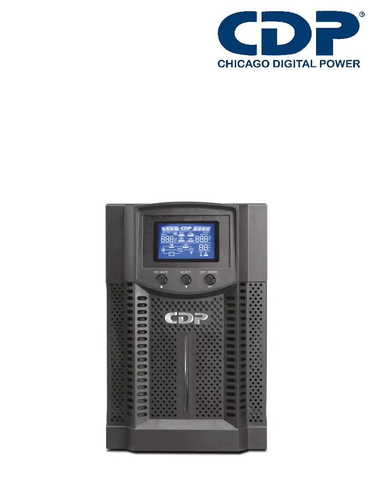 CDP UPO11-1 - UPS / 1000VA / 900W / torre / 4 Terminales de salida / Pantalla LCD / Baterias 12V a 9AH X 2 / Voltaje de entrada 120VCA
