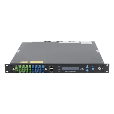 Amplificador Óptico EYDFA / 8 Puertos / 1550 nm / Potencia de Salida 37 dBm / Gestión SNMP y Web
