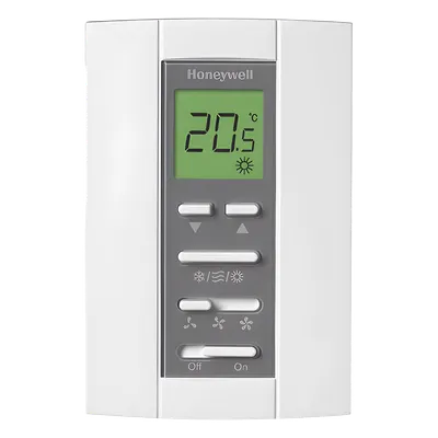 Termostato digital / Serie T6811 / Fan Coil 2 tuberías / 110 VCA / Ventilador 3 velocidades / Válvula On-Off / LCD