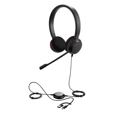 Diadema profesional Jabra Evolve 20 Duo con conexión USB-C y USB-A