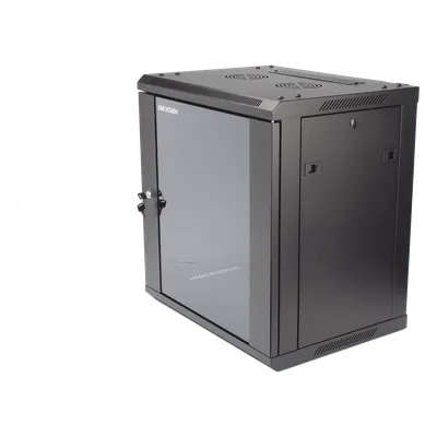 Gabinete rack Hikvision DS-XS6412-S/B de 12U con cristal templado