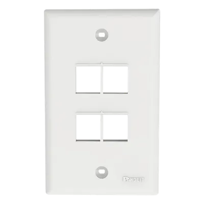 Placa de pared PANDUIT NK4FNWH vertical con 4 espacios Keystone