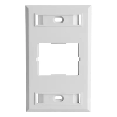 Placa de Pared / 1 Puerto Acoplador / Estándar Británico 85x85mm / Color Blanco