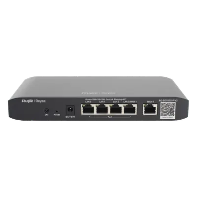Router RUIJIE RG-EG105G-P-V3 con balanceo SD-WAN y 4 puertos PoE+