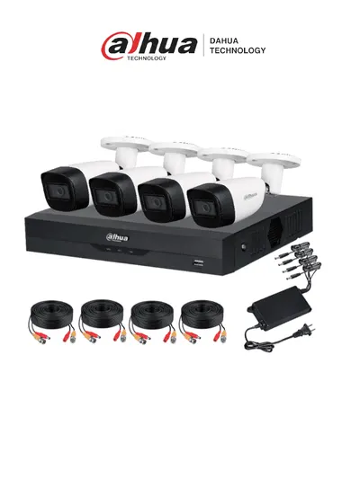 Kit de videovigilancia Dahua XVR5104HS-4KL-I3 con 4 cámaras de 5 MP