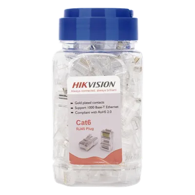 Conectores RJ45 Cat 6 HIKVISION DS-1M6UA-30U, bote con 100 piezas