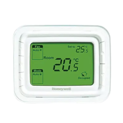 Termostato No Programable / 2 o 4 Tubos / 220 VAC / Pantalla LCD Verde / Montaje Horizontal