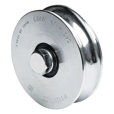 Rueda para Puerta Corrediza / 10 cm (3.9 in) / Sin Soporte / Carga 425 kg / Doble Cojinete / Acero Galvanizado