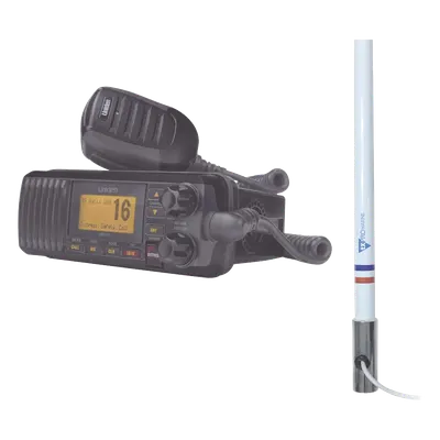 Radio marina UNIDEN UM-385BK/KIT5101 de 25 W con antena
